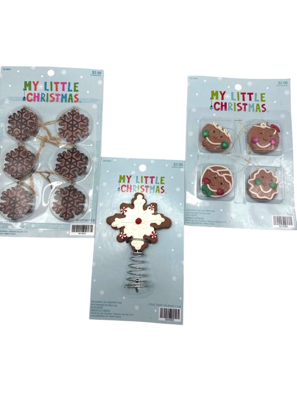 Mini Ornaments & Tree Topper Set My Little Christmas Gingerbread Snowflake 2016